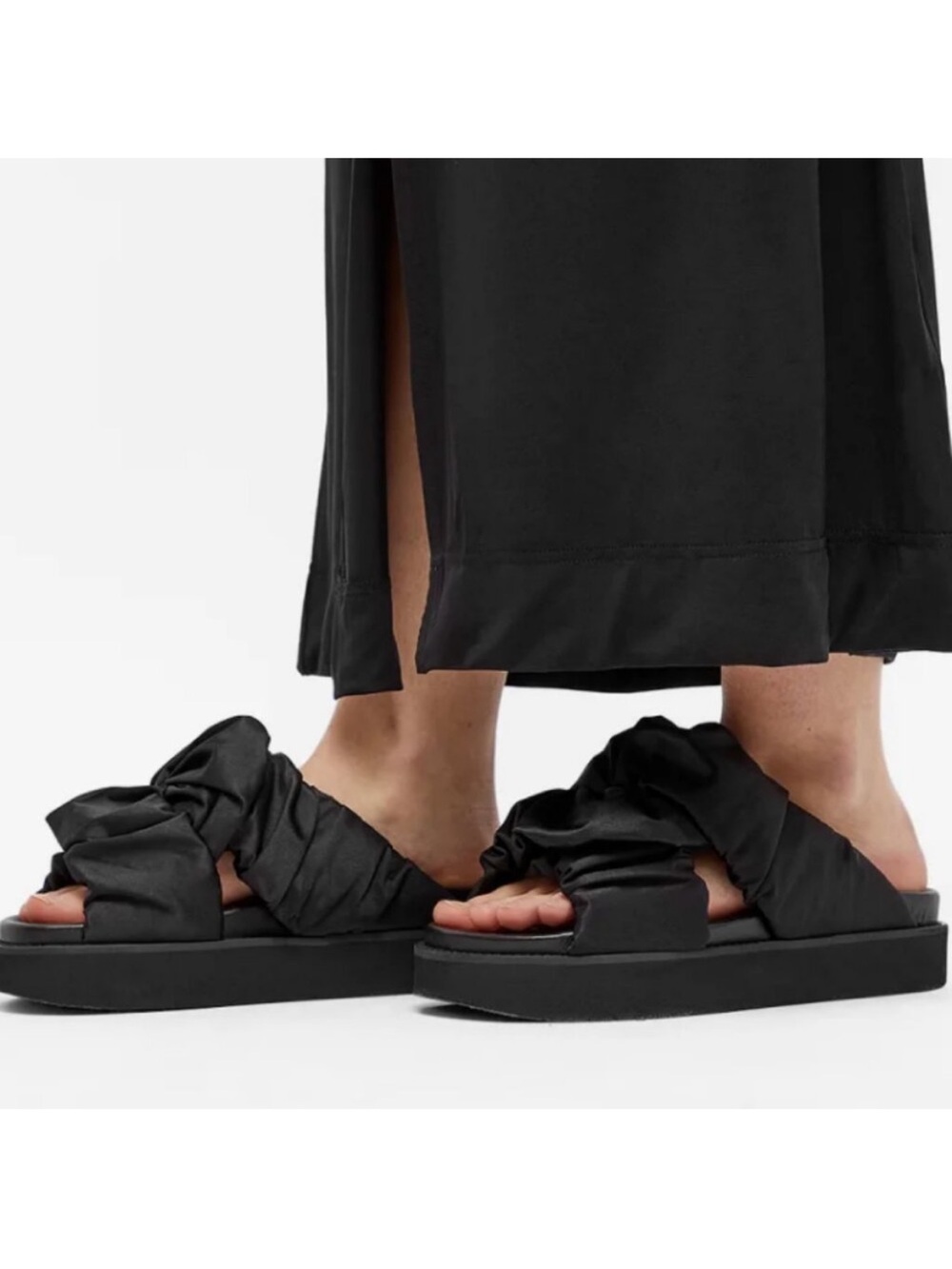 GANNI Ruched Crossover Platform Sandals - Picture 5 of 12